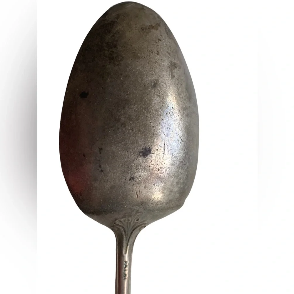 Antique MERMOD JACCARD CO PAI.81 Silver Spoon Silverware Kitchen Serving